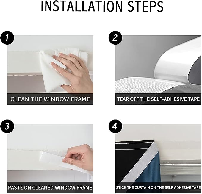 Autohesion Curtains for Windows, Bedroom Blackout Curtains for - Image 4