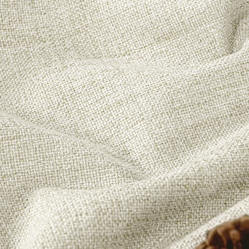 Linen Blackout Curtains 54 Inches Long 2 Panels Each 52 Wide Natural | Thermal - Image 4