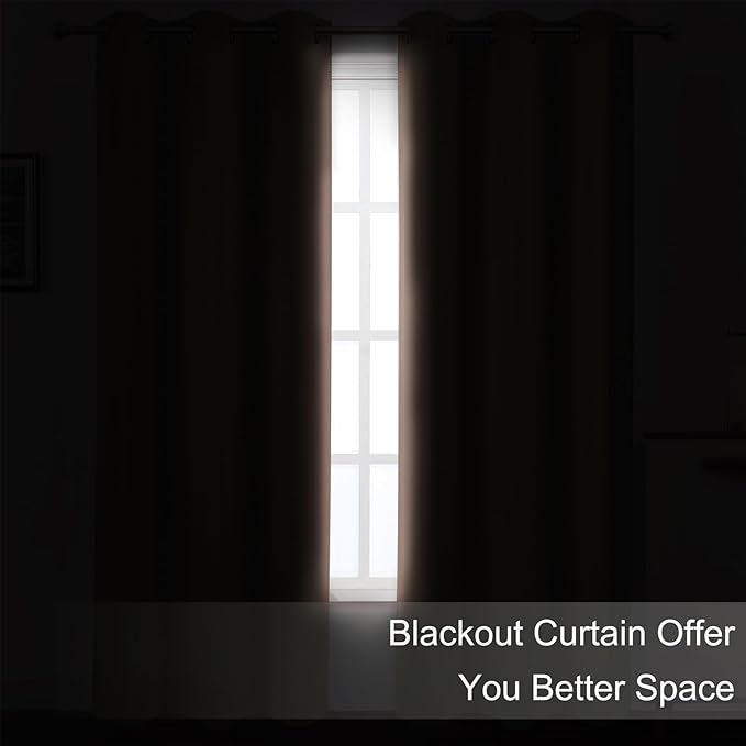Blush Thermal Blackout Curtains/52 x 45 Inch/Set of 2 Panels Room Darkening - Image 3