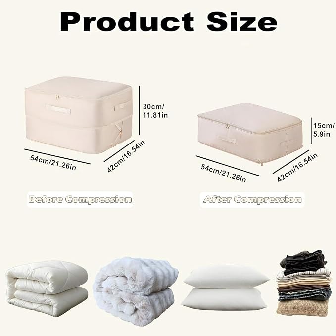 Comforter Storage Bag, Bedding & Blanket Self Compression Storage Organizer | - Image 2