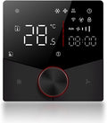 WiFi Central AC Thermostat Energy Saving Control Wall Mounted Programmable Temperature Controller for Smart Home (Black)