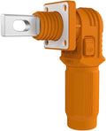 1 Set Battery Energy Storage Connector, Quick Plug Terminal High Current Connectors Copper Plate Wiring Adapter Right Angle Plug and Socket IP67 Waterproof Power Connector 100A 16mm² (100A, Orange)