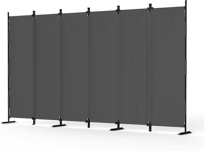6 Panel Room Divider, 6ft Folding Screen Portable Wall Partition Room Divider by Kecreque