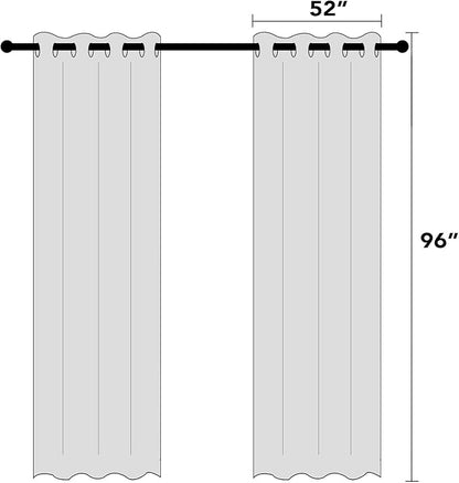 Linen Textured 100% Blackout Curtains for Bedroom/Living Room Energy Saving Window Treatment Curtain Drapes, Burlap Fabric with White Thermal Insulated Liner (2 Panels, 52 x 96 Inch, Light Grey)