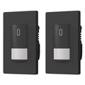 ELEGRP Matte Black Single Pole Occupancy Motion Sensor Light Switch, Need Neutral Wire, 120° Sensor Coverage PIR Infrared Motion Activated, for CFL/LED/MLV/INC/HAL/Fan, UL,2 Pack