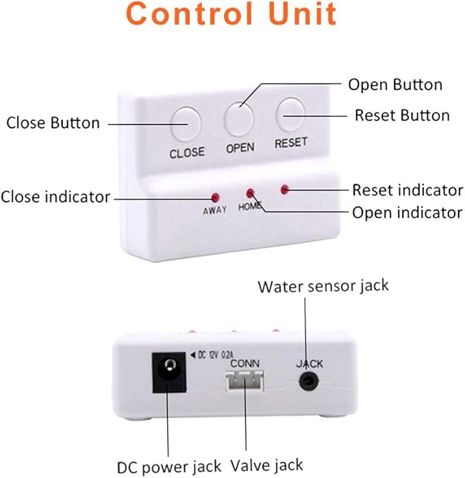E-SDS Water Leak Detector with Shutoff Valve,Sensors and Sounds Alarm,Automatic Water Leak Shut Off Valve System,for Pipes 3/4 NPT,Flood Prevention for Laundry,Water Heaters and More