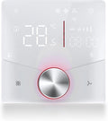 WiFi Central AC Thermostat Energy Saving Control Wall Mounted Programmable Temperature Controller for Smart Home (White)