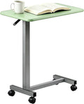 Adjustable Overbed Table with Wheels, Pneumatic Height Lift Rolling Bedside by Unknown