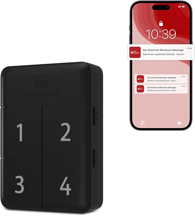 eMACROS Safeguard-Ultra Solar Driveway Alarm with App,1/2 Mile Range, Weatherproof Home Security System(Single Rechargeable Base Station)