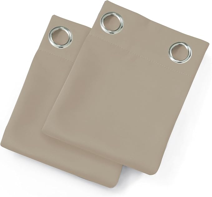 Blackout Curtains 52 x 84 inches Long Khaki Curtains Set of 2 Panels Thermal - Image 9