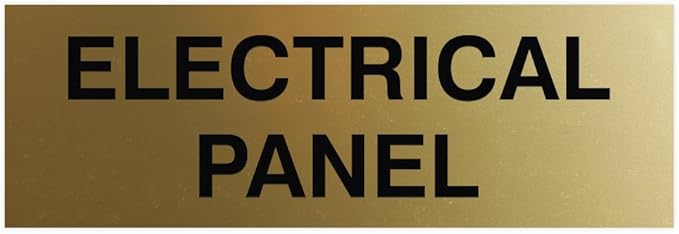 All Quality Basic Electrical Panel Sign - Fire Regulation Safety Compliance Sign - Brushed Gold - Large (1 Pack)