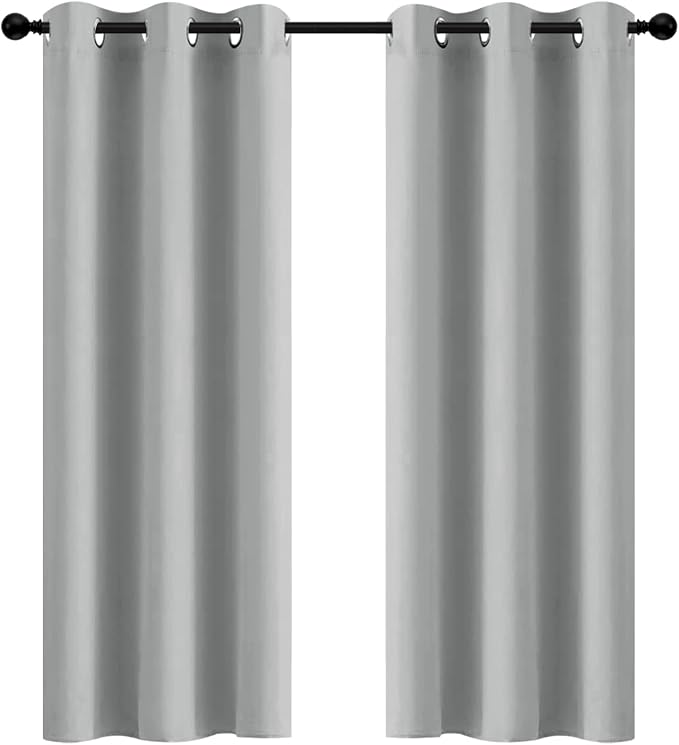 Yakamok Room Darkening Curtains 42x72 inch Length Light Grey-Living Room | 2 by Yakamok