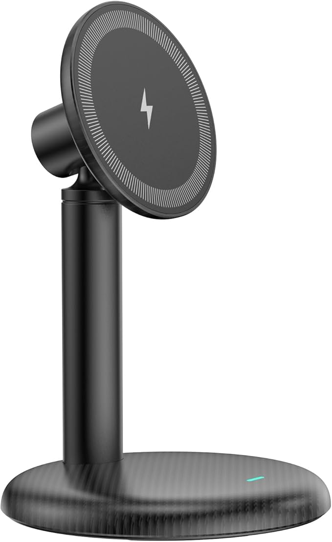 Mag-Safe Charger Stand for iPhone 17/Air/16/15/14/13/12,15W Fast Charging,Wireless Charging Pad Compatible with MagSafe Suitable for Desk or Nightstand (No Adapter)