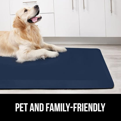 GORILLA GRIP Comfortable Cushioned Kitchen Mats for Floor, 58x20, Waterproof and Stain Resistant Soft Top, 3/4 Inch Thick Ergonomic Standing Desk Anti Fatigue Mat, Foam Supports Ankles and Feet, Navy