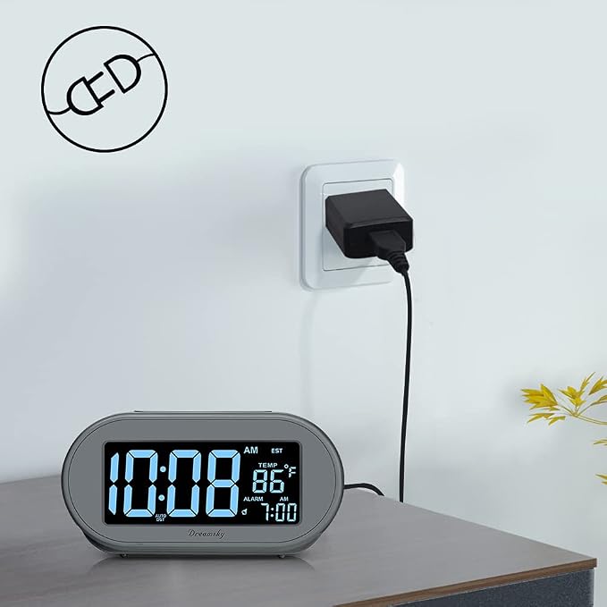DreamSky Alarm Clocks for Bedrooms, Auto Set Digital Clock - Image 2