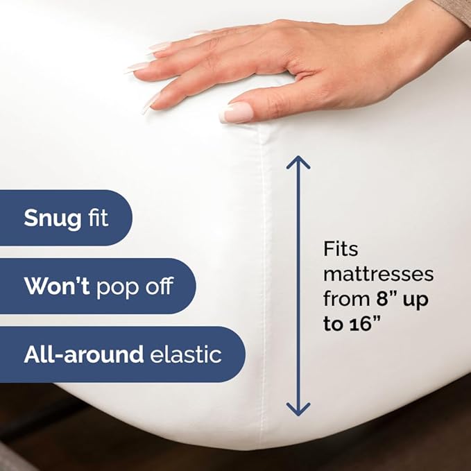 Full XL Bed Sheet Set - 4 Piece Extra Long Extended Full XL Sheets - Ultra-Soft, Breathable & Cooling - Fits 8” to 16" Mattress w/ Deep Pockets - 54" x 80" - Wrinkle & Fade Resistant - Antique White