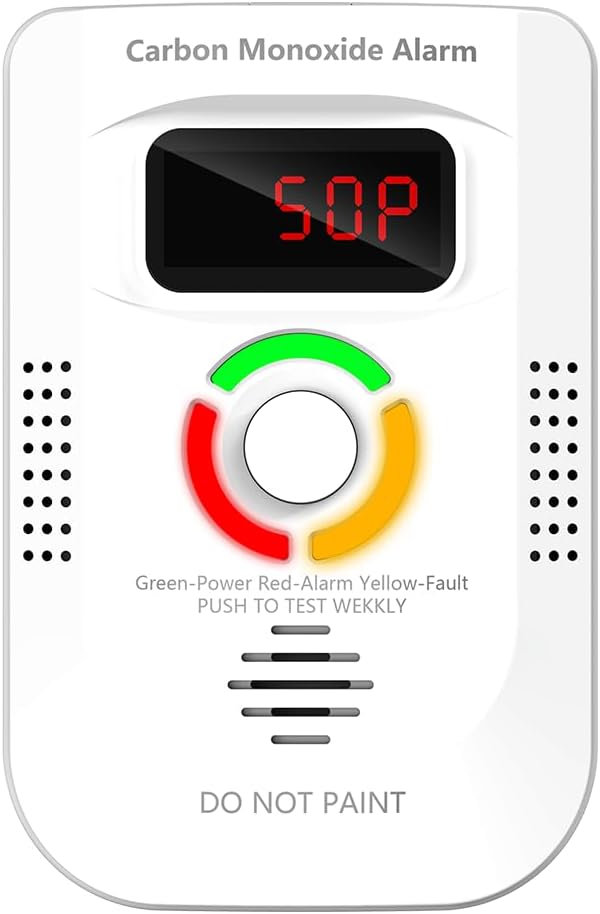 KIMROG Carbon Monoxide Detector, Plug in CO Detector for Home Safety, Real-Time LED Digital Display, Fast Alarm at Threshold