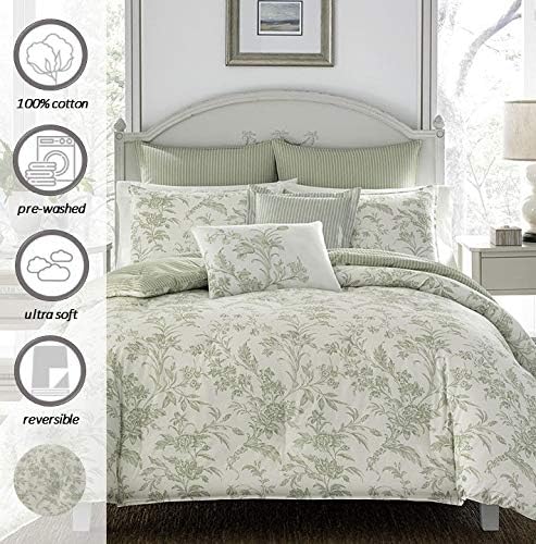 Laura Ashley - Twin Comforter Set, Soft & Reversible Cotton Bedding, Medium - Image 7