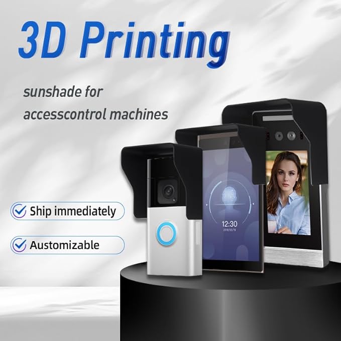 YJNBEST Face Recognition Terminal Cover 3D Printing Glare Sun Shade Cover for Face Recognition Terminal/Door Keypad/Door Access/Attendance Machine, Inner Diameter 5.31in