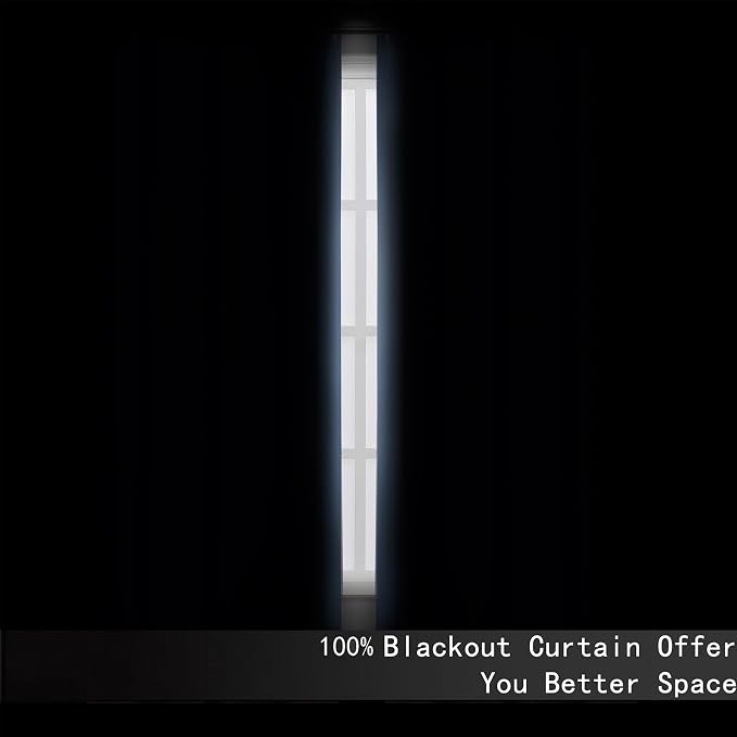 100% Blackout Curtains 84 Inch Long Stone Blue Curtains 2 Panels - Image 4