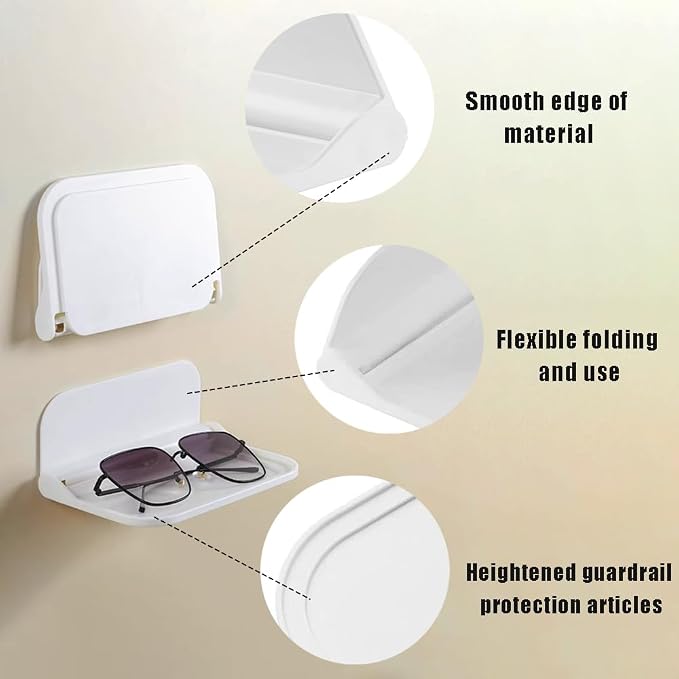 OULIGET Foldable Wall Storage Holder, Rack Wall Shelf Plastic Floating Shelf - Image 4