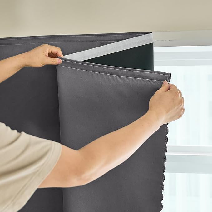 AJAZZ 100% Window Blinds Blackout Portable Blackout Curtains Adhesive Curtains by AJAZZ