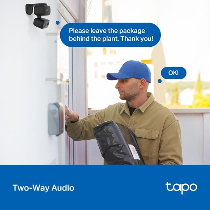 Tapo 2K Indoor/Outdoor Pan/Tilt Wired Security Camera - Baby Monitoring, Person & Baby Cry Detection, 360° Motion Tracking, Color Night Vision, Subscription-Free Local Storage or Optional Cloud, C217