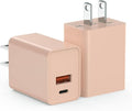 USB C Charger Block 2Pack, 20W Type C Power Adapter for Apple Watch Series 9 Fast Charging Block, PD Dual Port USB C Brick Wall Plug Compatible for iPhone 15/15 Pro Max/14/13, Pink