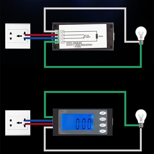SagaSave AC Multimeter, 80-260V 100A Digital LCD HD Display Multi-Function Power Monitor, Display Power Monitor
