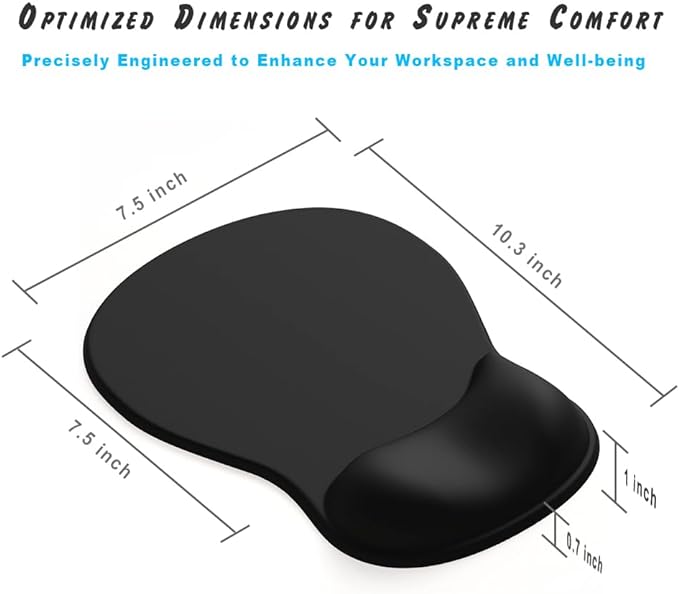 ErgoComfort Gel Wrist Rest Mouse Pad-Ergonomic Office Mousepad with Wrist Support-Non-Slip, Design Desk Accessories Mat for Home&Game Decor (06Nude Rest)