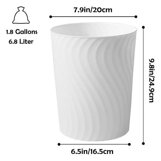 YGJT Small Trash Can, 6 Pack 1.8 Gallons Bathroom Trash Can - Image 6