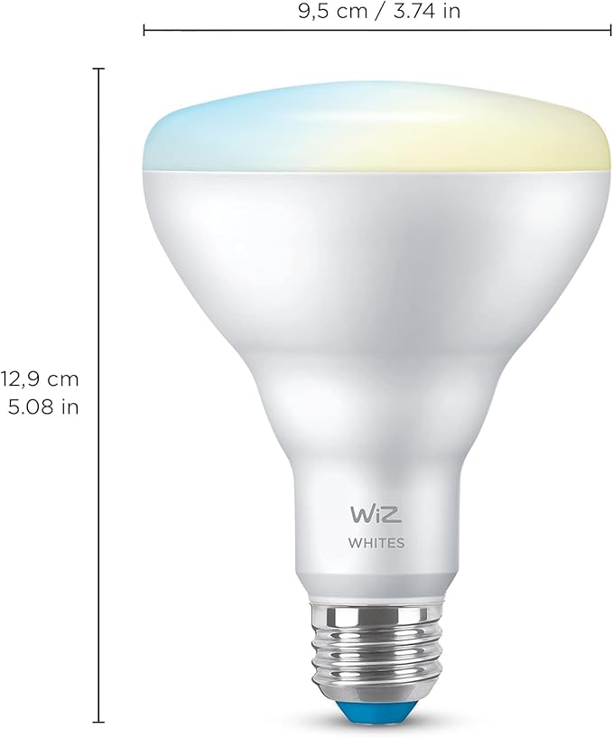 WiZ 65W BR30 Tunable White LED Smart Bulb - Pack of 6 - E26- Indoor - Connects to Your Existing Wi-Fi - Control with Voice or App + Activate with Motion - Matter Compatible