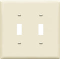 ENERLITES Toggle Light Switch Wall Plate, Gloss Finish, Midway Size 2-Gang 4.88" x 4.92", Unbreakable Polycarbonate Thermoplastic, UL Listed, 8812M-LA, Light Almond
