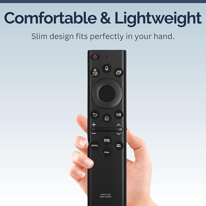 2 Pack BN59-01385A Samsung TV Remote Control Replacement for Smart TV - Easy Setup, Universal IR Voice Remote, Solarcell - Works with Samsung QLED, Frame, Crystal UHD, 4K, & LED Smart TVs