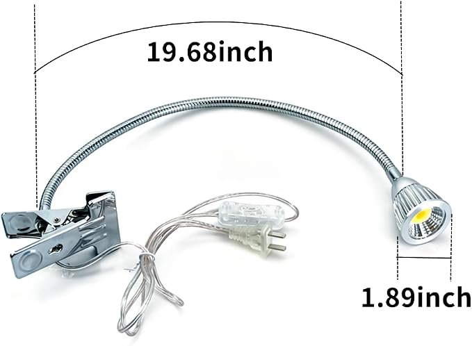 QUANS 5W 3 Colors LED Clip on Tube Flexible Work Desk Table Bed Light SR | - Image 4