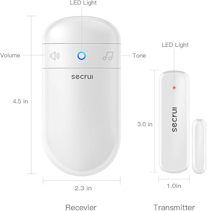 Door Chime, Door Sensor Chime for Door Opens – Door Ringer with 500ft Operating Range 52 Chime Adjustable Volume Mute Mode LED Indicators –Entry Alert Chime for Business/Home/Office