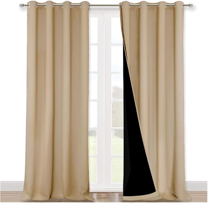 NICETOWN Full Shading Curtains 90 inches Long 2 Panels Set by NICETOWN