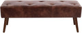 44 Inch Tufted Bench, Leather Footrest Bedroom Bench Seat, Upholstered Leather by FurnilivingFurnitureforHome