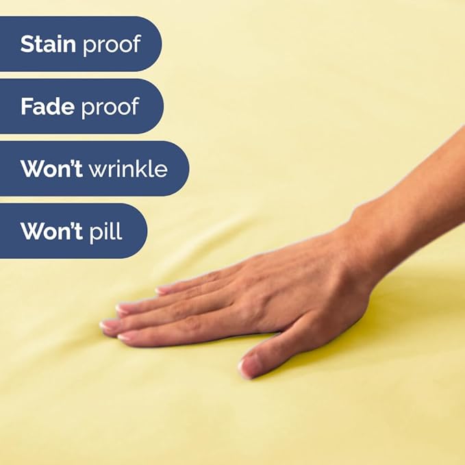 RV Short Queen Sheet Set 60 X 75 - 4 Piece RV Short Queen Bed Sheets - Soft, Breathable & Cooling - Designed for Bunks, Trailers and Campers - Fits 8” to 12" Mattress - Hotel Luxury Bedding - Yellow