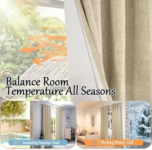 Linen Blackout Curtains 54 Inch Long - Image 6