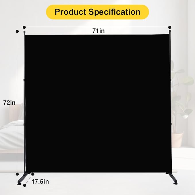Room Divider Single Panel Folding Privacy Screen, Wall Divider - Image 5
