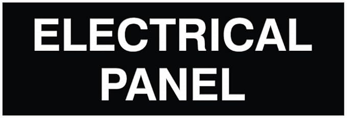 All Quality Basic Electrical Panel Sign - Fire Regulation Safety Compliance Sign - Black - Small (1 Pack)