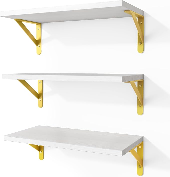 Fixwal Wall Floating Shelves for Home Decor | Wood Shelves, Natural Grain by Fixwal