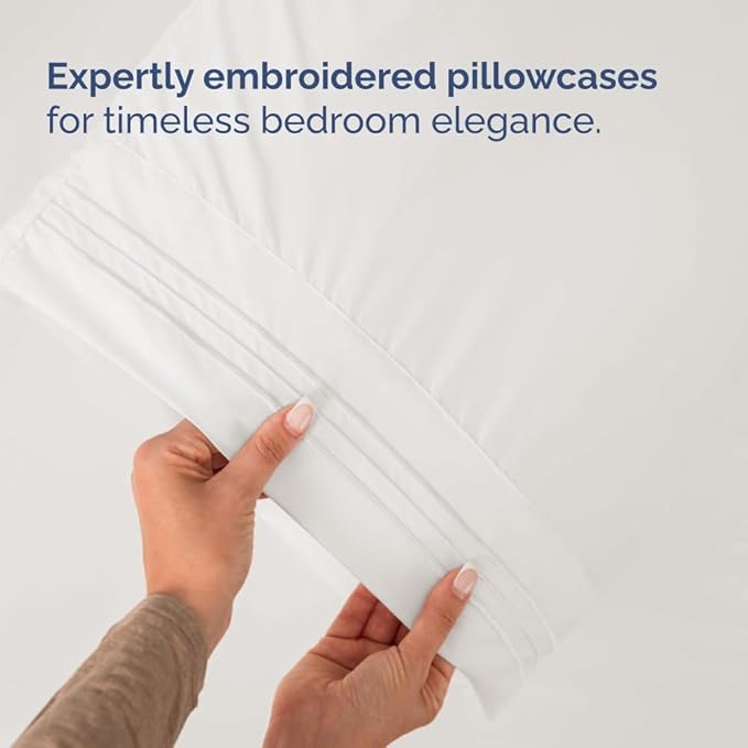 Split Head King Sheet Set – 4 Piece Flex Split Top King Sheets for Adjustable Beds - Fits 14” to 16" Mattress w/ Deep Pockets - Breathable & Cooling - Luxury Bedding and Wrinkle Free - Antique White