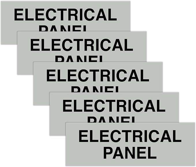 All Quality Basic Electrical Panel Sign - Fire Regulation Safety Compliance Sign - Lt Gray - Small (5 Pack)