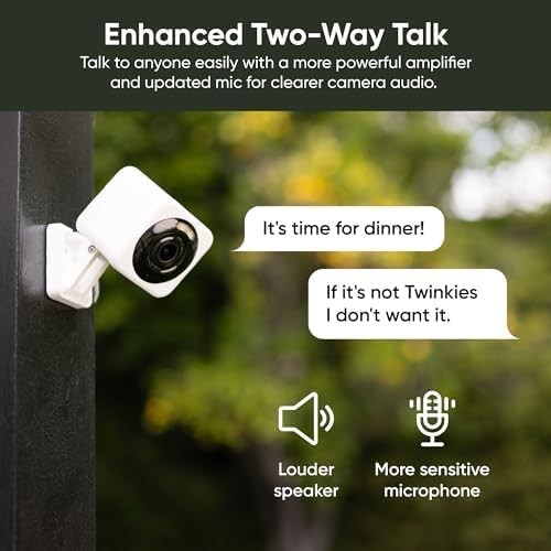 WYZE Cam v4 (Latest Model), 2.5K AI Security Camera, Indoor/Outdoor Cameras for Home Security, Baby Monitor & Pet Camera, Vibrant Color Night Vision, No Subscription Required, Free Expert Help