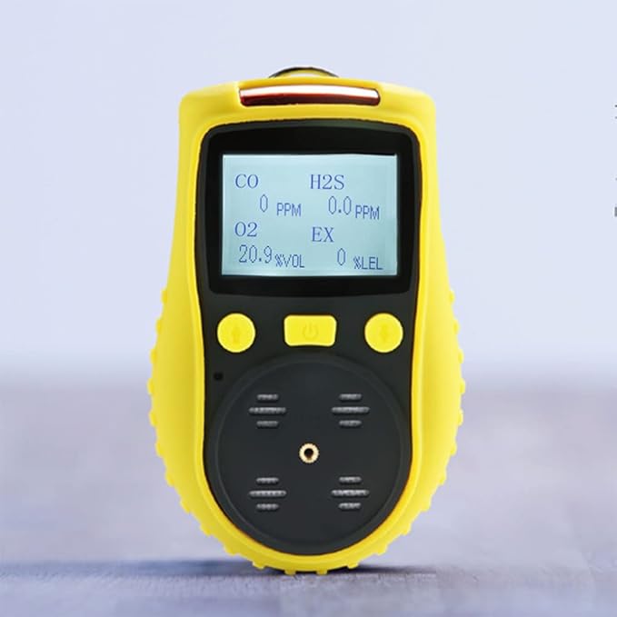 ATO Handheld Multi Gas Detector, CO, H2S, O2, LEL, 4 Gas Monitor, with Sound, Light and Vibration Alarms (with Data Logging)