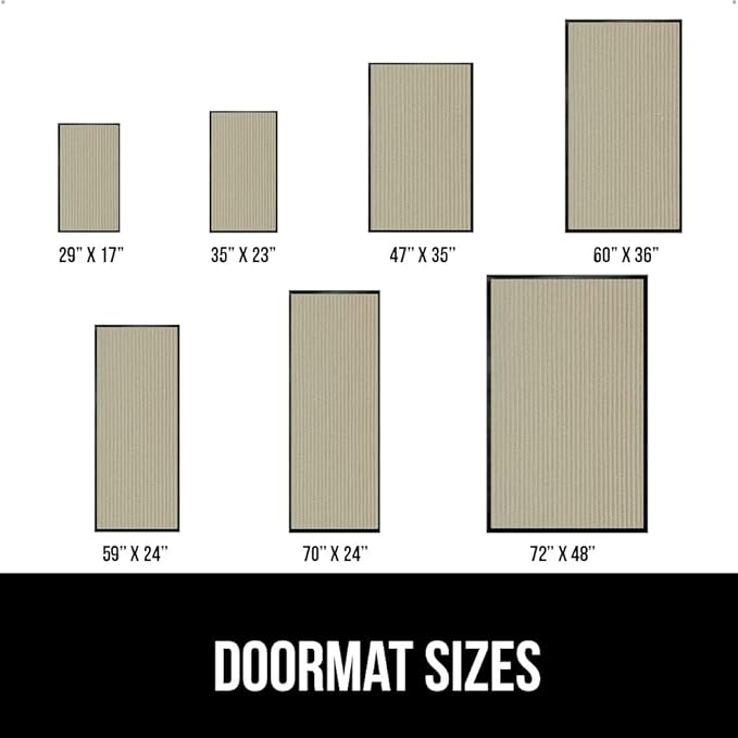 GORILLA GRIP Waterproof Traffic Guard Door Mat, 60x36, Heavy Duty Entryway Mats, Strong Rubber Back Commercial Utility Rugs for Office Hallway, Garage Floor and Home, Low Profile Carpet Runner, Beige