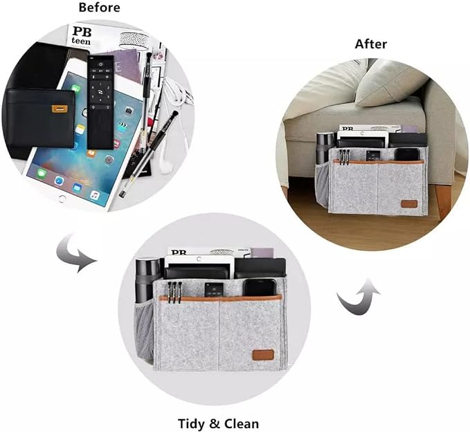 Bedside Caddy, Felt Bedside Storage Organizer, Hanging Storage - Image 7