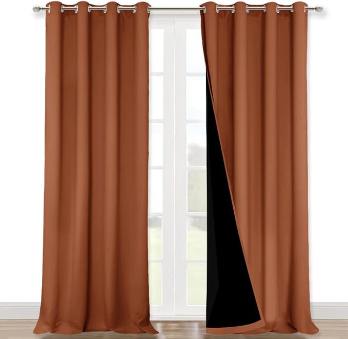 NICETOWN Full Shading Curtains for Windows, Super Heavy-Duty Black Lined by NICETOWN